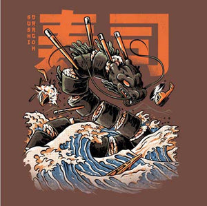 tshirt-sushi-dragon-pour-gourmets-fan-d-art-et-de-japon-coton-bio-sienna