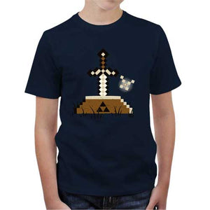 tshirt-enfant-zelda-craft-coton-bio-bleu-nuit