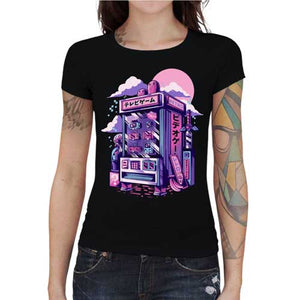 tshirt-femme-retro-vending-machine-distributeur-de-jeux-video-coton-bio-noir