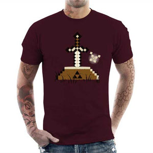 tshirt-homme-zelda-craft-coton-bio-cerise