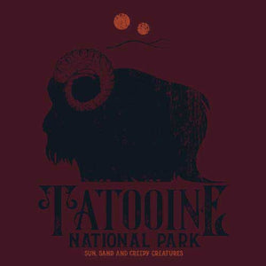 tshirt-tatooine-national-park-coton-bio-cerise