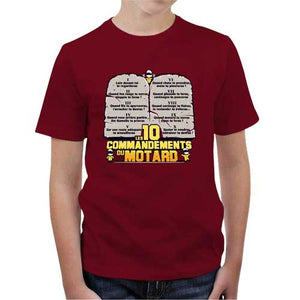 tshirt-enfant-les-10-commandements-du-motard-coton-bio-rouge