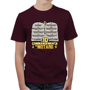 tshirt-enfant-les-10-commandements-du-motard-coton-bio-cerise