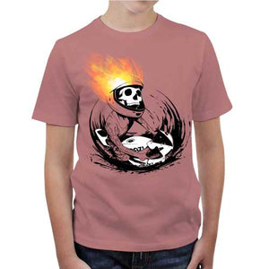 tshirt-enfant-skull-fire-coton-bio-petal-rose