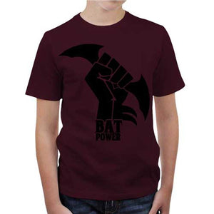 tshirt-enfant-bat-power-coton-bio-cerise