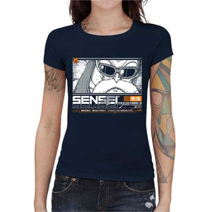 tshirt-femme-mrochi-sensei-le-plus-grand-maitre-darts-martiaux-coton-bio-bleu-nuit