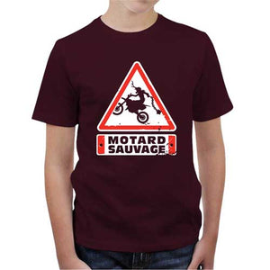 tshirt-enfant-motard-sauvage-coton-bio-cerise