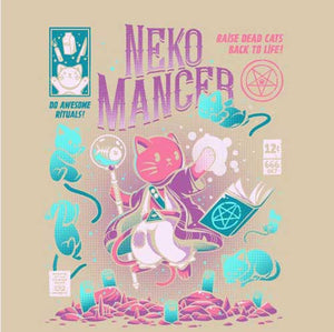 tshirt-nekomancer-magicien-qui-reincarne-les-chats-coton-bio-beige