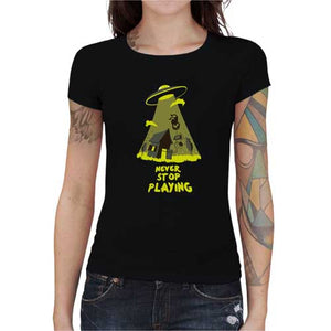 tshirt-femme-never-stop-playing-coton-bio-noir