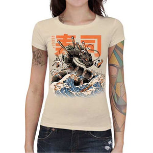 tshirt-femme-sushi-dragon-pour-gourmets-fan-d-art-et-de-japon-coton-bio-natural