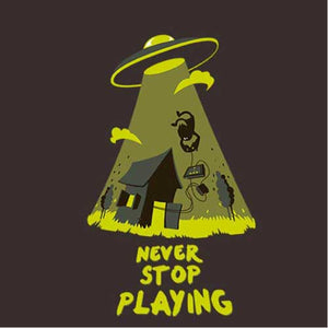 tshirt-never-stop-playing-coton-bio-chocolat