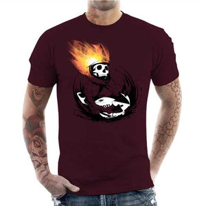 tshirt-homme-skull-fire-coton-bio-cerise