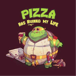 tshirt-turtle-pizza-coton-bio-cerise