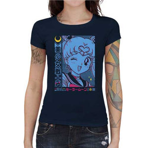 tshirt-femme-sailor-moon-pretty-soldier-coton-bio-bleu-nuit