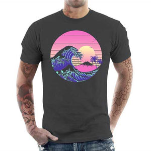 tshirt-homme-the-great-dream-wave-artiste-japonais-coton-bio-gris-fonce