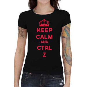 tshirt-femme-keep-calm-and-ctrl-z-coton-bio-noir