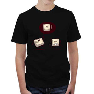 tshirt-enfant-ctrl-and-escape-coton-bio-noir