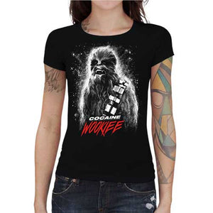 tshirt-femme-cocaine-wookie-irresistible-chewie-coton-bio-noir