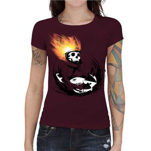 tshirt-femme-skull-fire-coton-bio-cerise