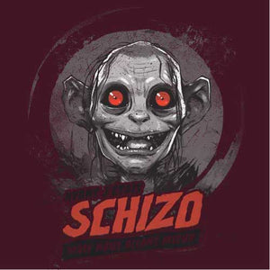 tshirt-schizo-gollum-coton-bio-cerise