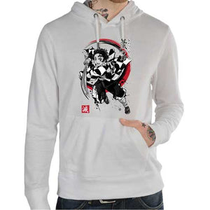 sweat-t-shirt-demon-slayer-tanjiro-coton-bio-blanc