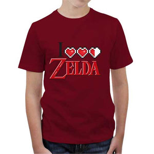 tshirt-enfant-i-love-zelda-coton-bio-rouge