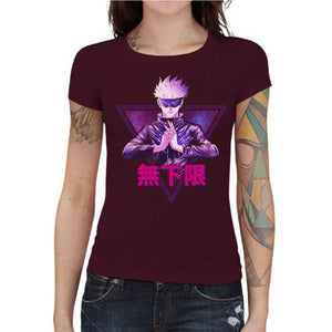 tshirt-femme-limitless-satoru-gojo-coton-bio-cerise