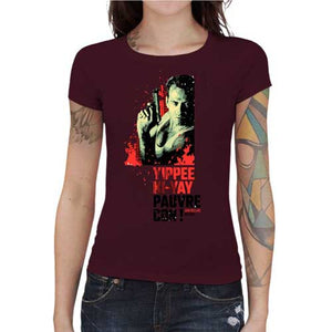 tshirt-femme-die-hard-replique-coton-bio-cerise