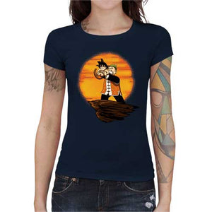 tshirt-femme-king-goku-coton-bio-bleu-nuit