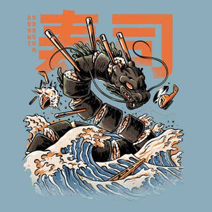 tshirt-sushi-dragon-pour-gourmets-fan-d-art-et-de-japon-coton-bio-ciel