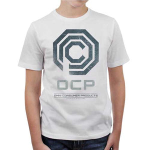 tshirt-enfant-robocop-avec-le-logo-ocp-coton-bio-blanc