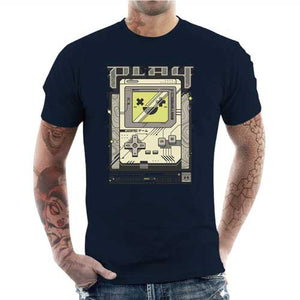 tshirt-homme-play-retro-vibes-game-boy-style-old-school-coton-bio-bleu-nuit