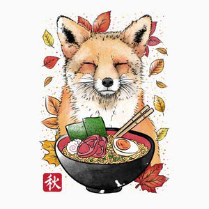 tshirt-fox-leaves-and-ramen-coton-bio-blanc