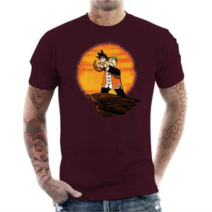 tshirt-homme-king-goku-coton-bio-cerise