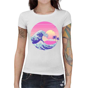 tshirt-femme-the-great-dream-wave-artiste-japonais-coton-bio-blanc