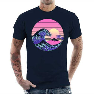 tshirt-homme-the-great-dream-wave-artiste-japonais-coton-bio-bleu-nuit