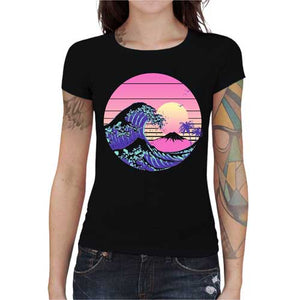 tshirt-femme-the-great-dream-wave-artiste-japonais-coton-bio-noir