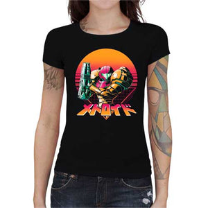 tshirt-femme-metroid-retro-hunter-coton-bio-noir