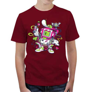 tshirt-enfant-game-boy-old-school-coton-bio-rouge