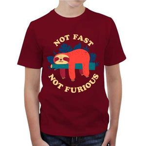 tshirt-enfant-not-fast-not-furious-savoir-prendre-son-temps-coton-bio-rouge