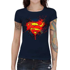 tshirt-femme-superman-coton-bio-bleu-nuit