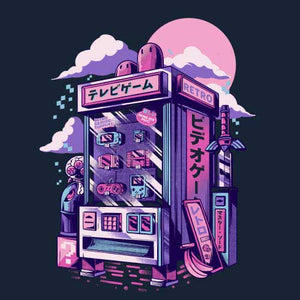 tshirt-retro-vending-machine-distributeur-de-jeux-video-coton-bio-bleu-nuit