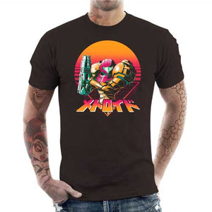 tshirt-homme-metroid-retro-hunter-coton-bio-chocolat