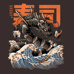 tshirt-sushi-dragon-pour-gourmets-fan-d-art-et-de-japon-coton-bio-chocolat