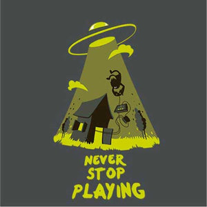 tshirt-never-stop-playing-coton-bio-gris-fonce