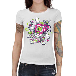 tshirt-femme-game-boy-old-school-coton-bio-blanc