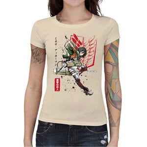 tshirt-femme-attaque-des-titans-soldat-mikasa-coton-bio-natural