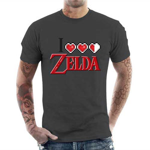 tshirt-homme-i-love-zelda-coton-bio-gris-fonce