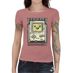 tshirt-femme-play-retro-vibes-game-boy-style-old-school-coton-bio-petal-rose