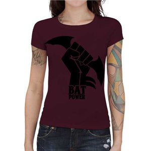 tshirt-femme-bat-power-coton-bio-cerise